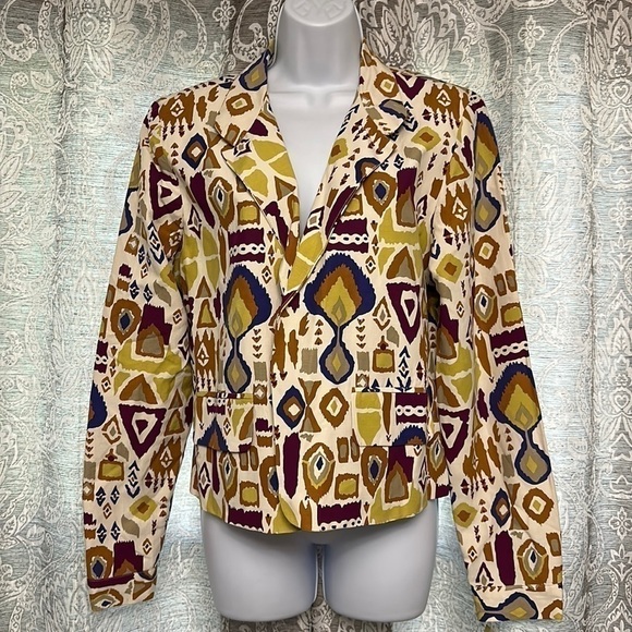 Transitions Jackets & Blazers - TRANSITIONS Silk and Linen Ikat Blazer BNWT Size XL